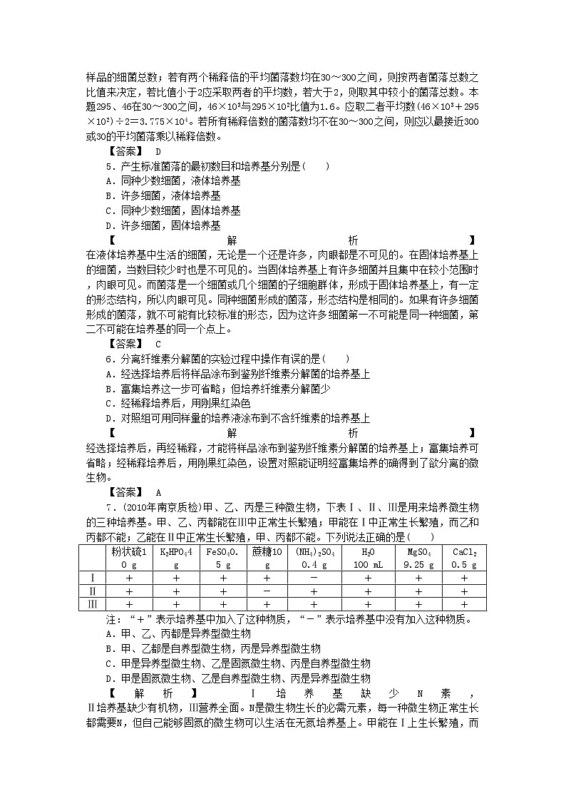 2022年龙门亮剑高三生物一轮复习专题2微生物的培养与应用练习新人教版选修1第2页