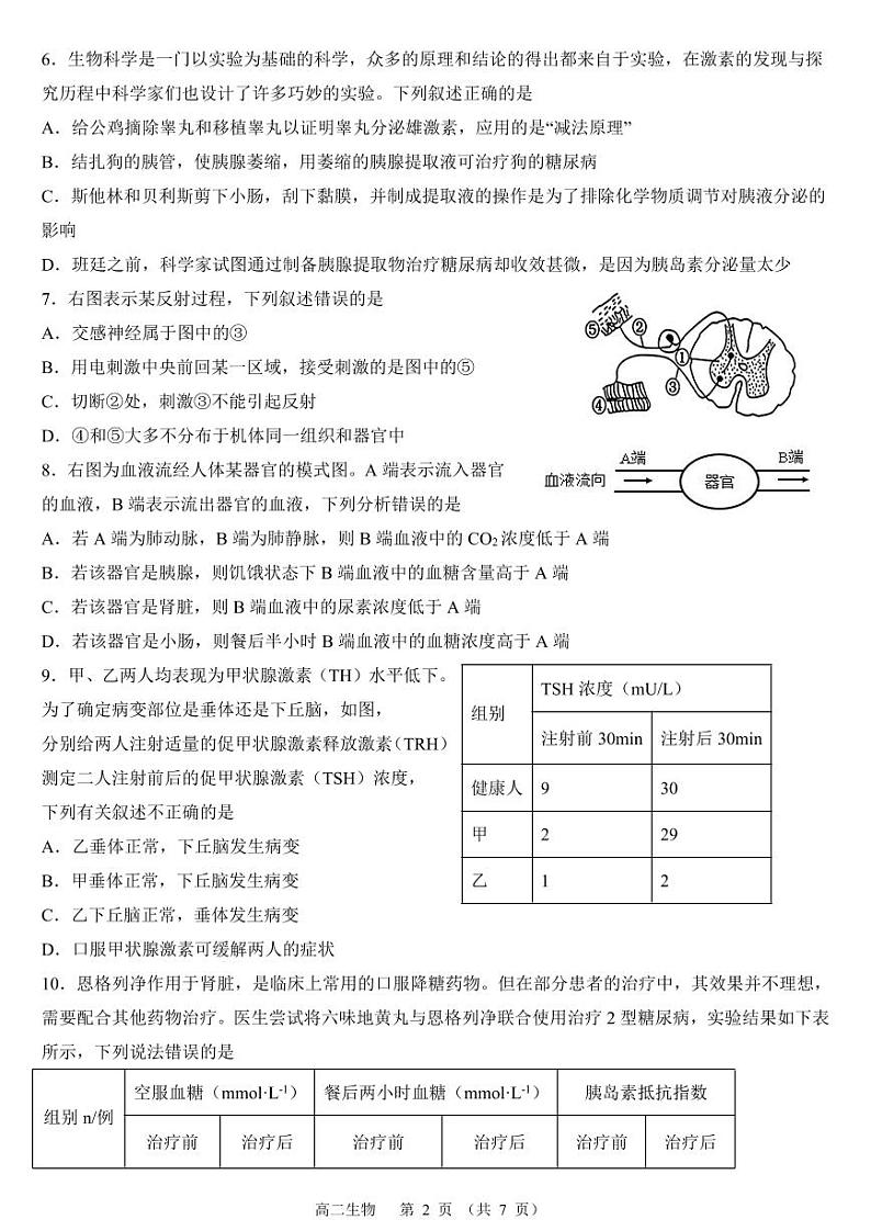 高二生物试题第2页