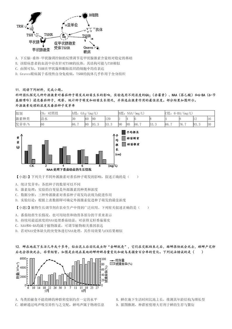 2024年浙江高三高考模拟生物试卷(普通高校招生考试选考科目考试训练卷生物(四)试题)[原题+解析版]第3页