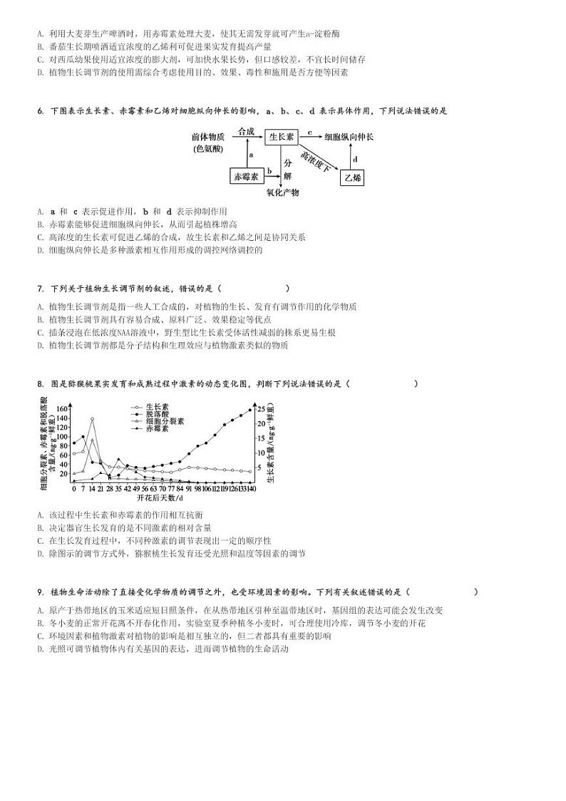 2023～2024学年12月云南曲靖师宗县师宗平高学校高二上学期月考生物试卷[原题+解析版]第2页