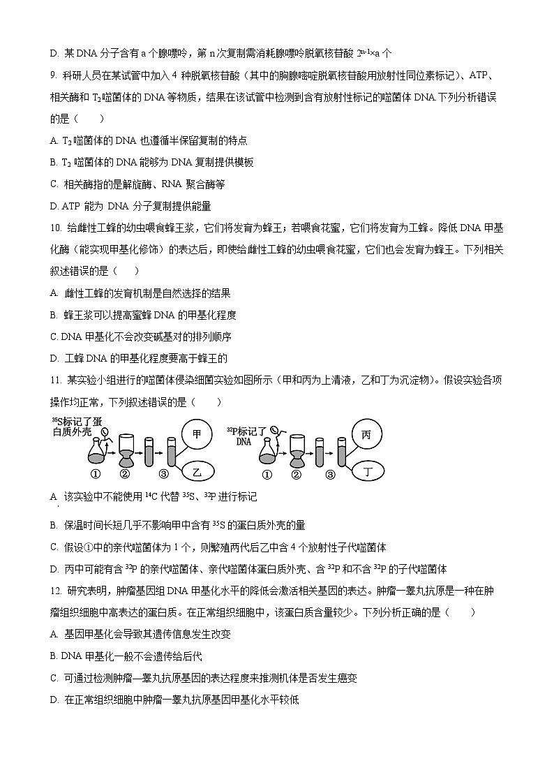 内蒙古自治区赤峰市多校联考2024-2025学年高三上学期10月月考生物试题无答案第3页