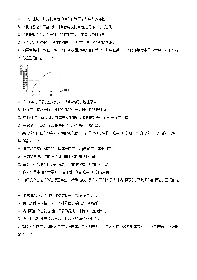 湖北省宜昌市协作体2024-2025学年高二上学期期中考试生物试题无答案第2页