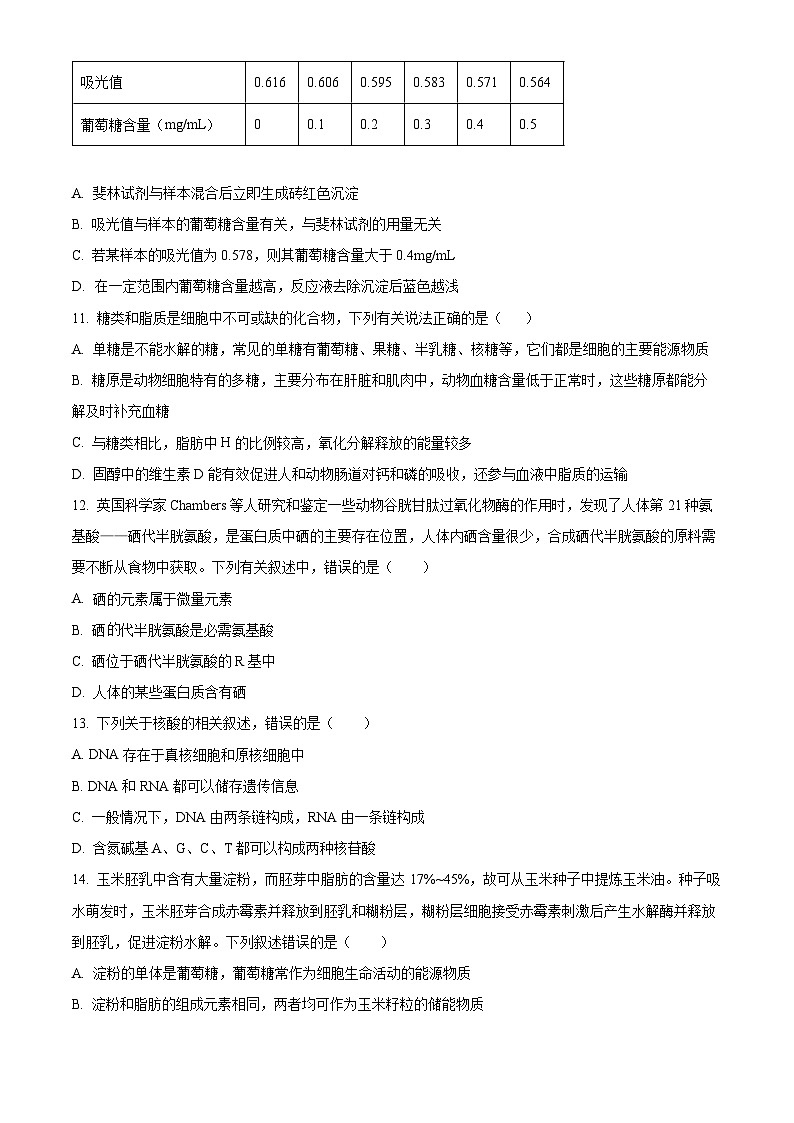 2025岳阳岳阳县一中高一上学期10月月考生物试题含解析03