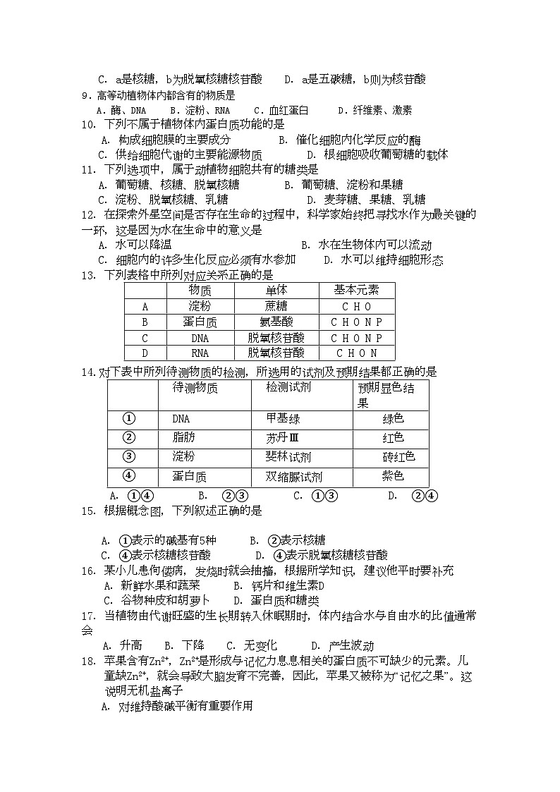 2022年山东省苍山县11高一生物上学期期中考试第2页