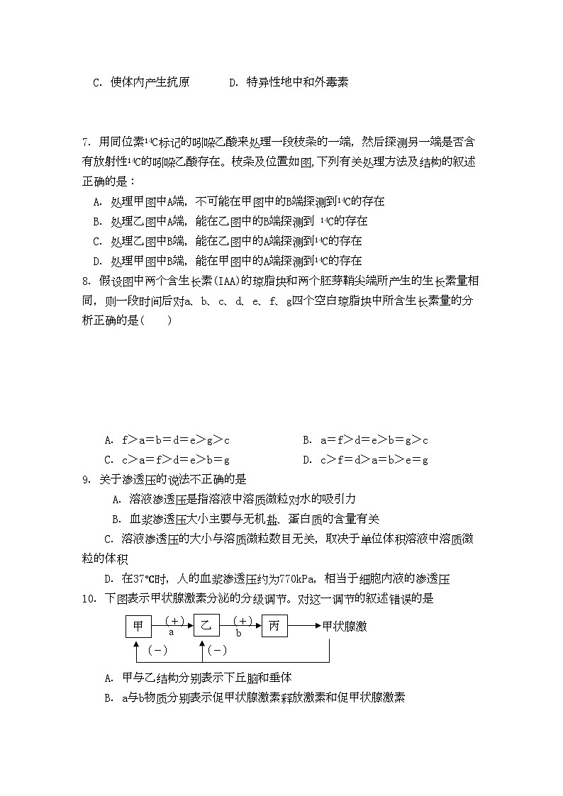 2022年湖南浏阳11高二生物上学期期中考试理新人教版会员独享第2页