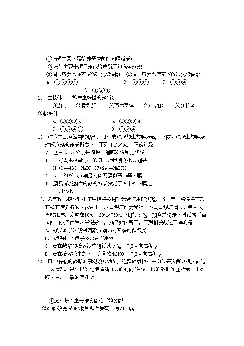 2022年浙江省杭州市七校高三生物上学期期中联考试卷浙科版第3页