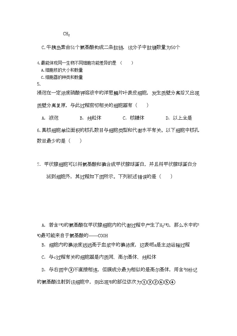 2022年福建省养正安溪高三生物上学期期中联考试卷新人教版会员独享第2页