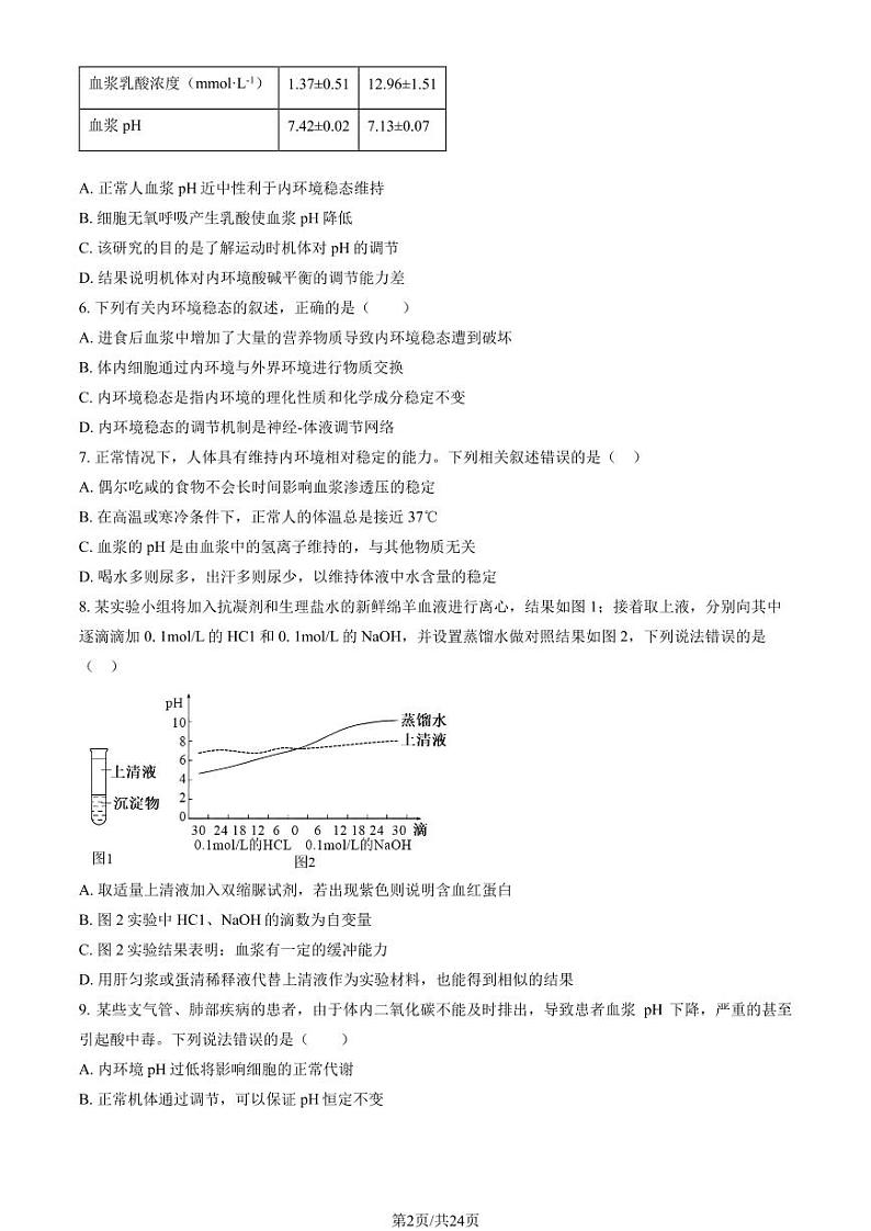 2024北京理工大附中高二上学期10月月考生物试题及答案第2页