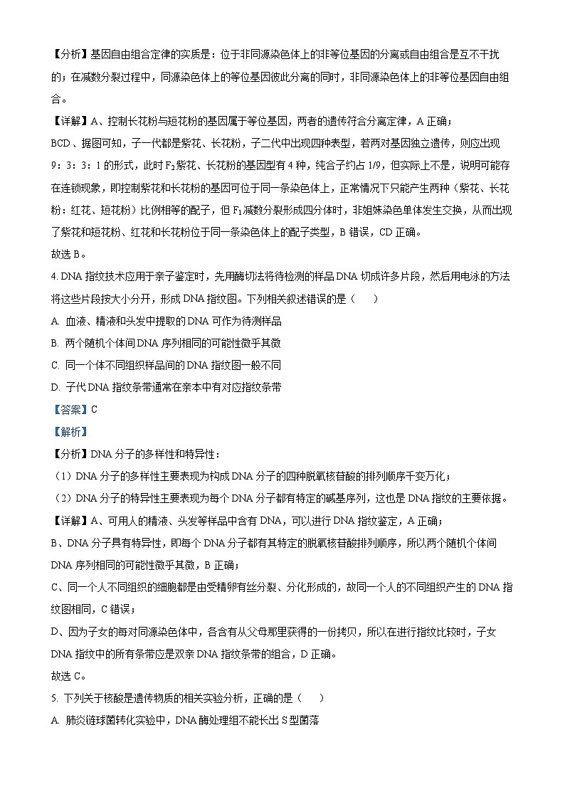 2025北京海淀区高三上学期11月期中考试生物试题含解析03