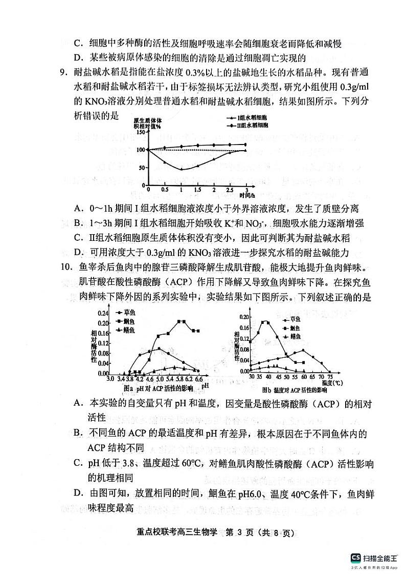 天津市五区县重点校联考2024-2025学年高三上学期期中考试生物试题03