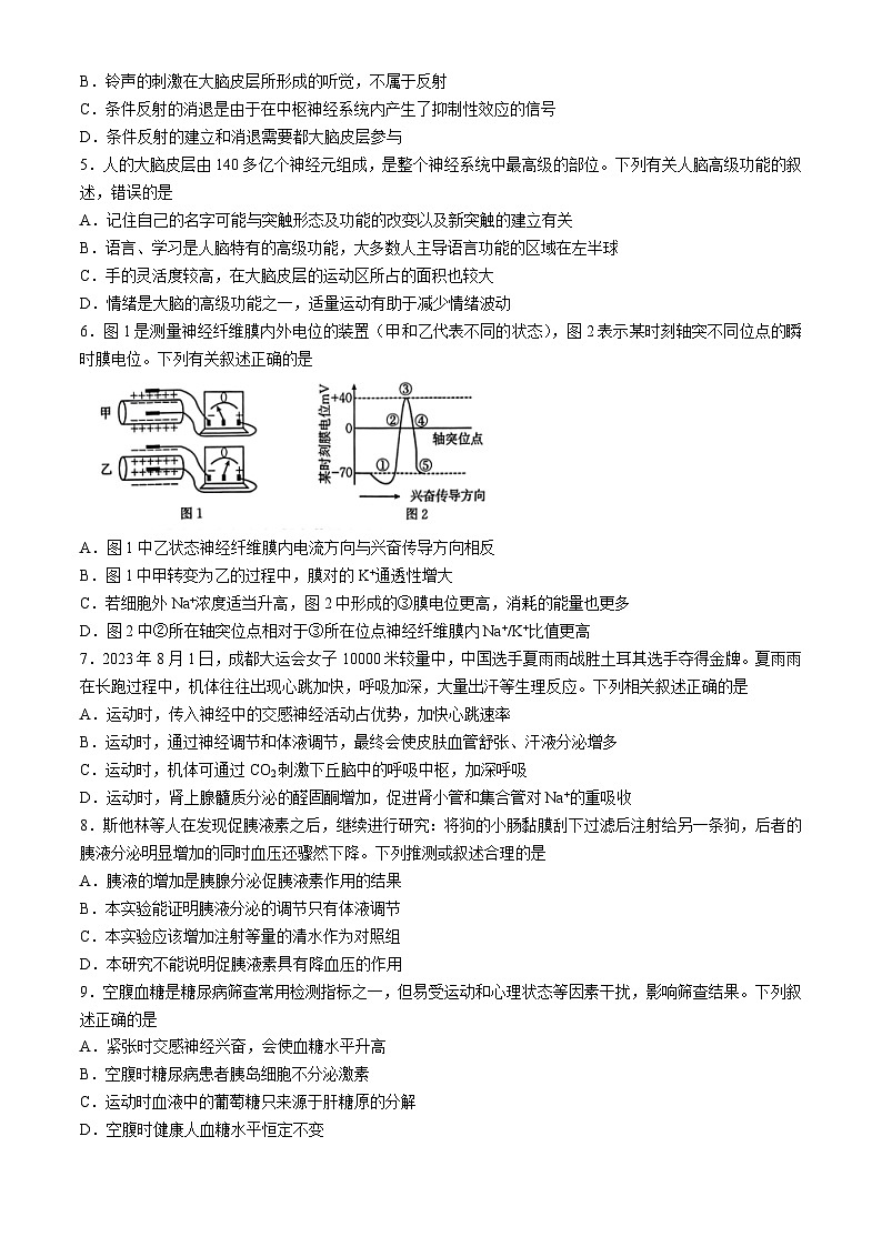 河北省邯郸市2024-2025学年高二上学期11月期中考试生物试卷（Word版附解析）02