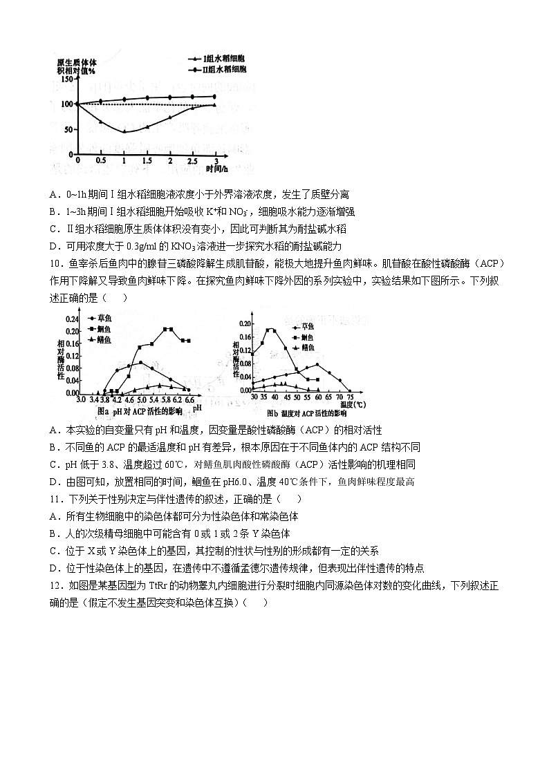 天津市五区县重点校联考2024-2025学年高三上学期期中考试生物试题03