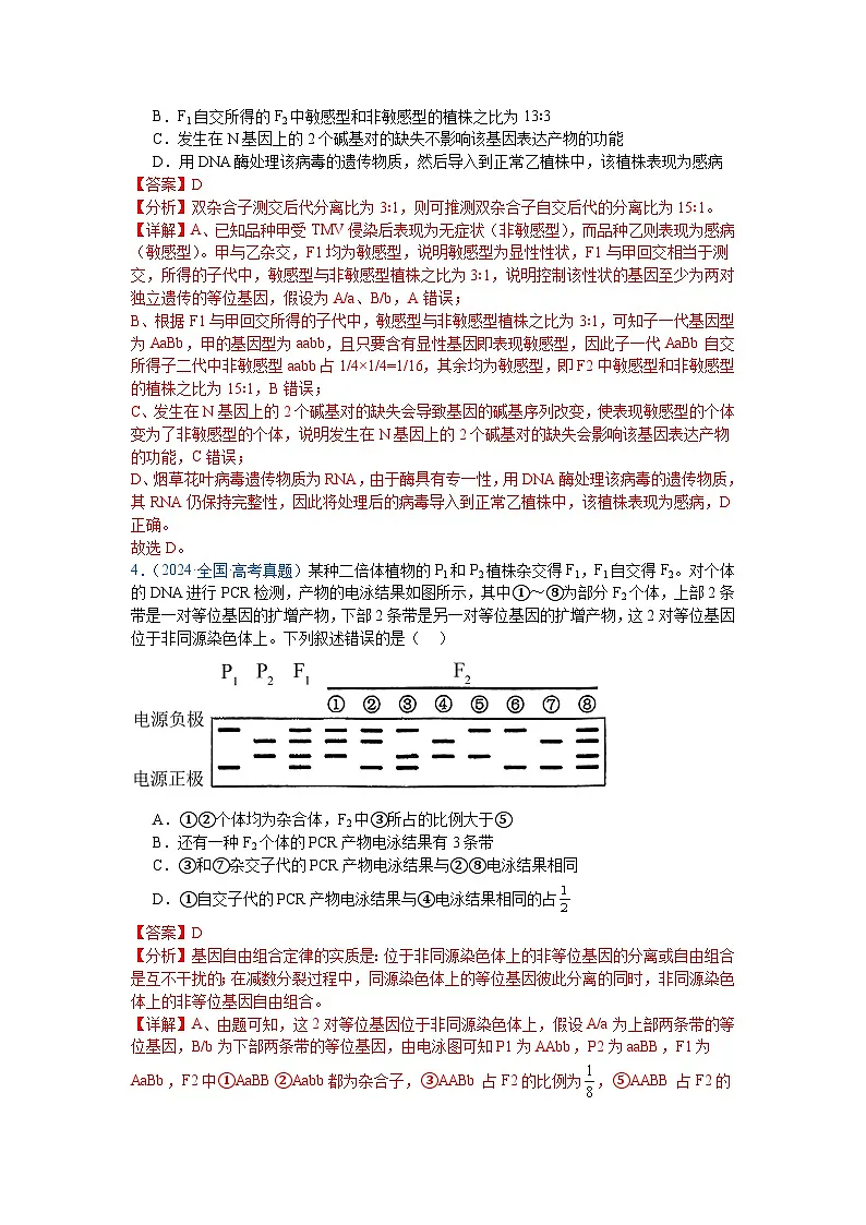 专题10 基因的自由组合定律（解析版）第3页