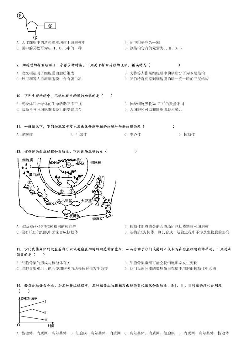 2024～2025学年云南高一(上)期中生物试卷(部分学校)[原题+解析]第2页