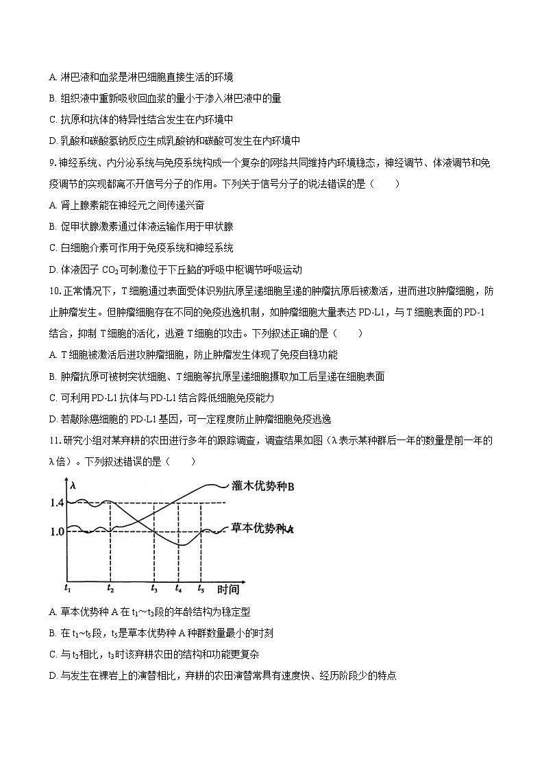 2024-2025学年云南师大附中高三（上）月考生物学试卷（10月份）（含答案）第3页
