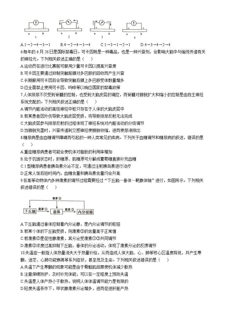 河南省商丘市商丘市商师联盟期中考试2024-2025学年高二上学期11月期中生物试题第2页