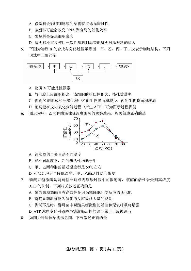 2025黑龙江省龙东联盟高三上学期11月月考试题生物PDF版含解析（可编辑）第2页