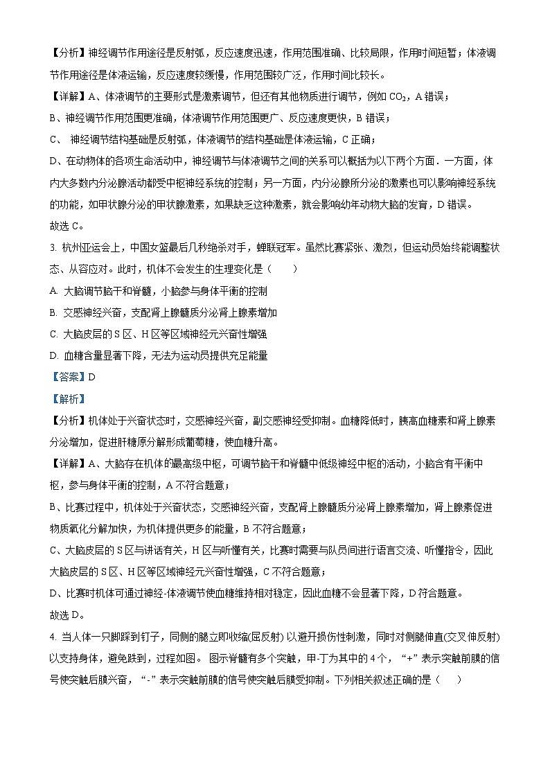 北京市第八十中学2024-2025学年高二上学期期中考试生物试题含解析第2页