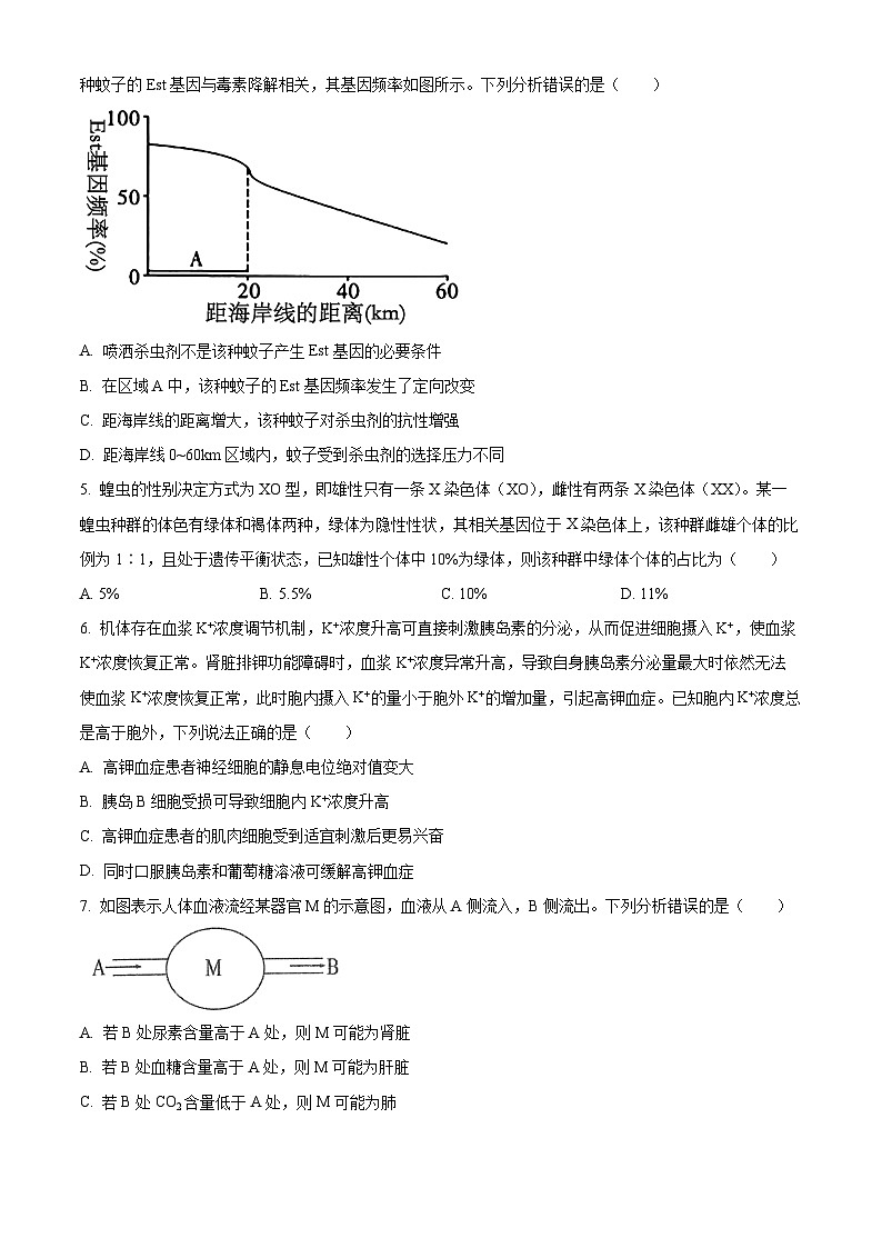 湖北省武汉市华中师范大学第一附属中学2024-2025学年高二上学期11月期中生物试题无答案第2页