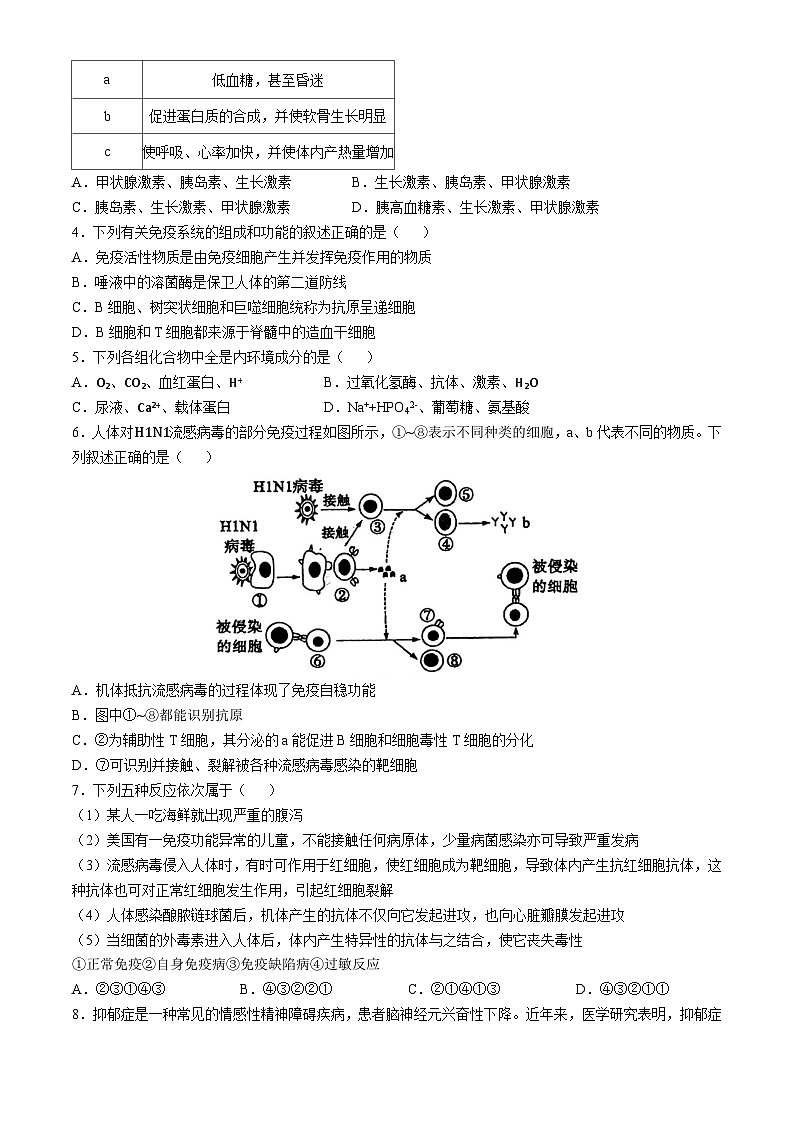天津市南开区天津市南开中学2024-2025学年高二上学期11月期中生物试题02