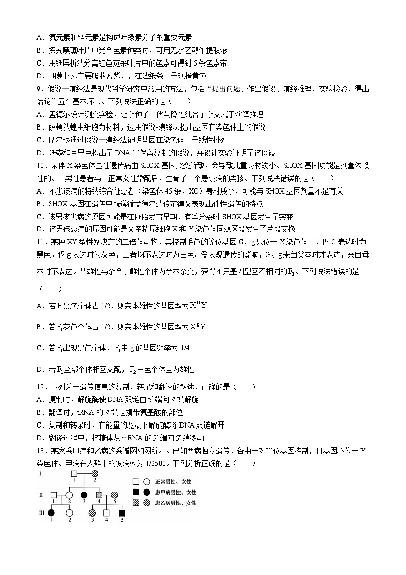 山东省菏泽市2024-2025学年高三上学期11月期中生物试题03