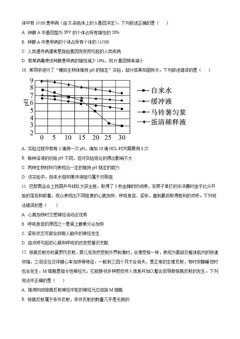 2025海南省海南中学高二上学期11月期中考试生物含解析第3页