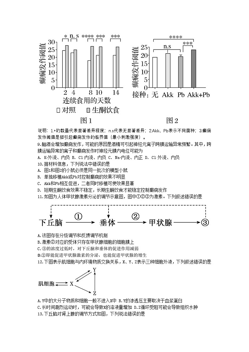 浙江省杭州市北斗联盟2024-2025学年高二上学期期中联考生物试题03