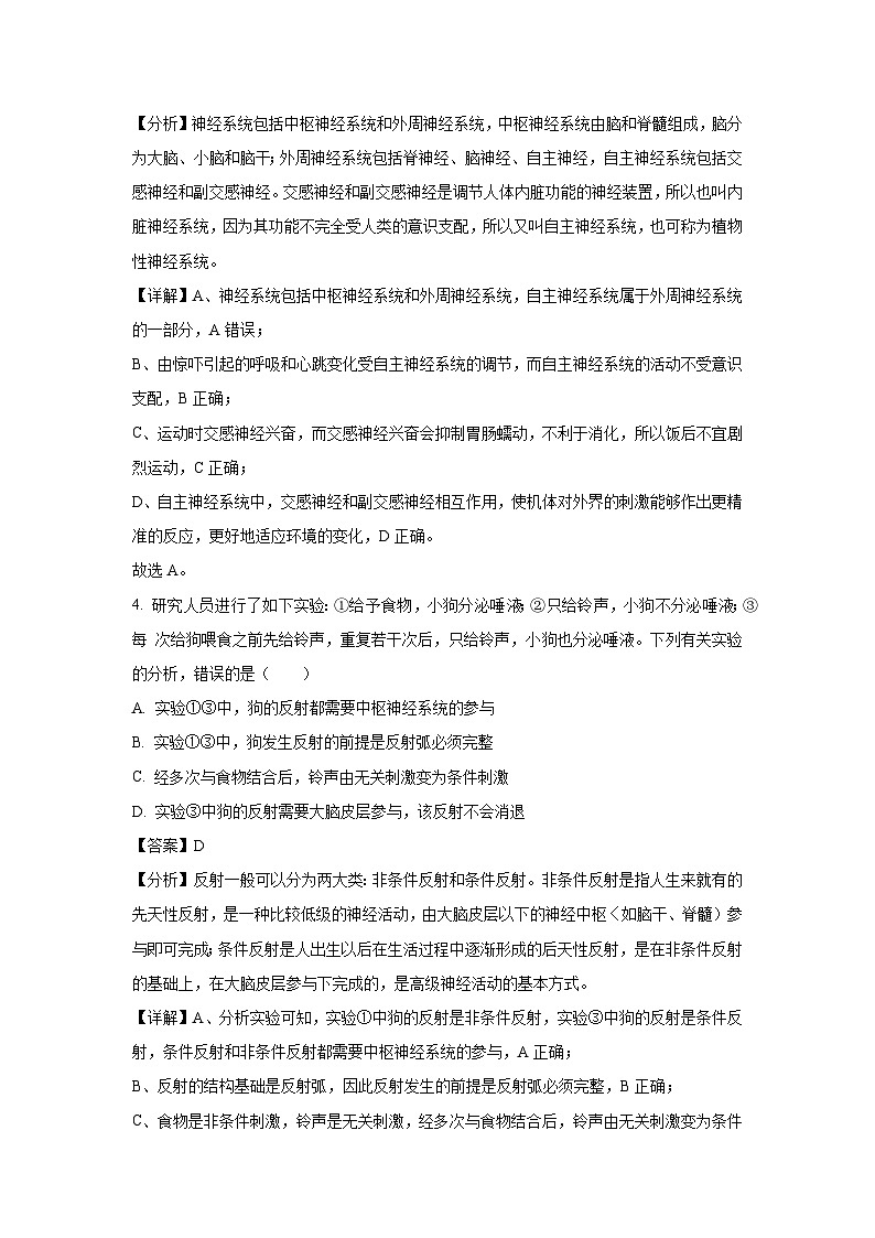 河南省天一大联考2024-2025学年高二上学期10月月考生物试卷（解析版）第3页