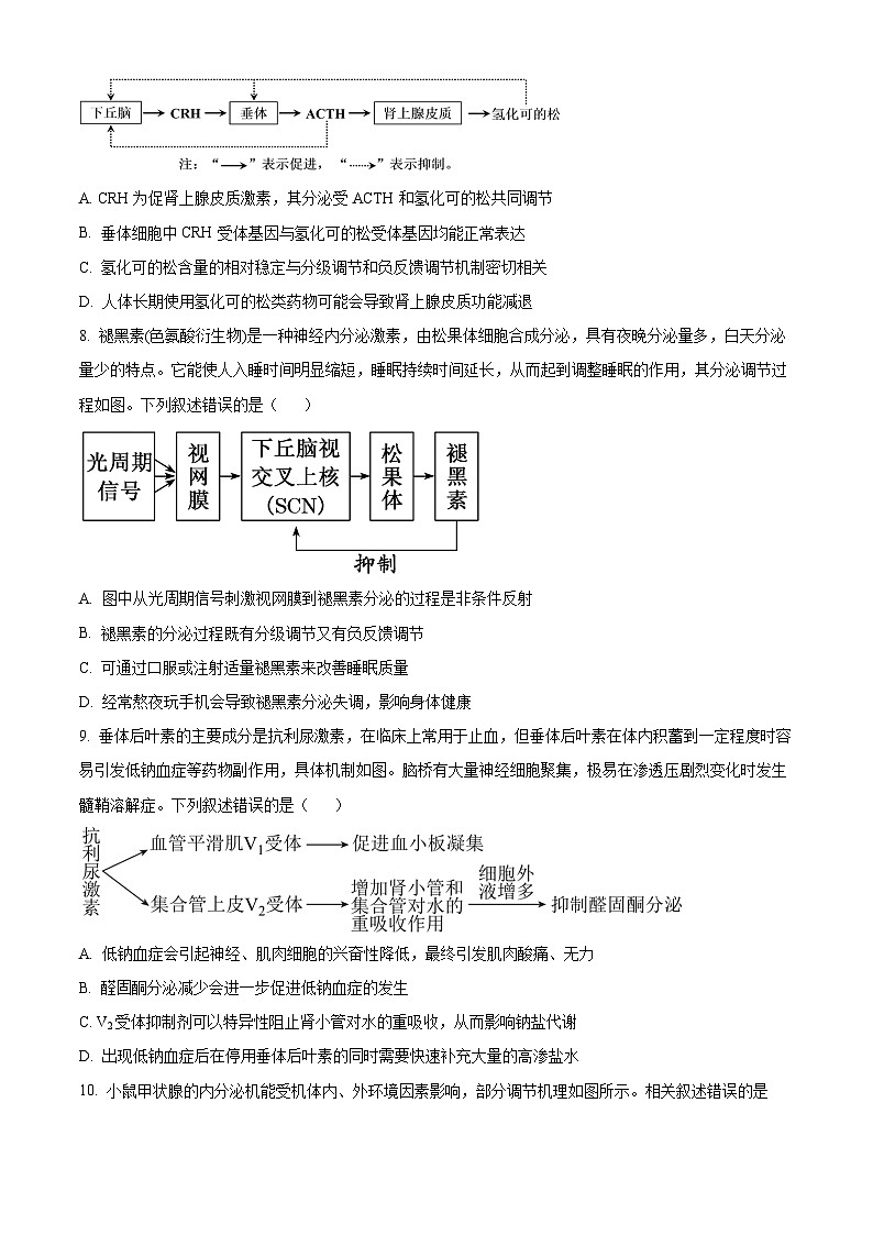 精品解析：黑龙江省齐齐哈尔市第八中学校2024-2025学年高二上学期期中考试生物试卷（原卷版）第3页