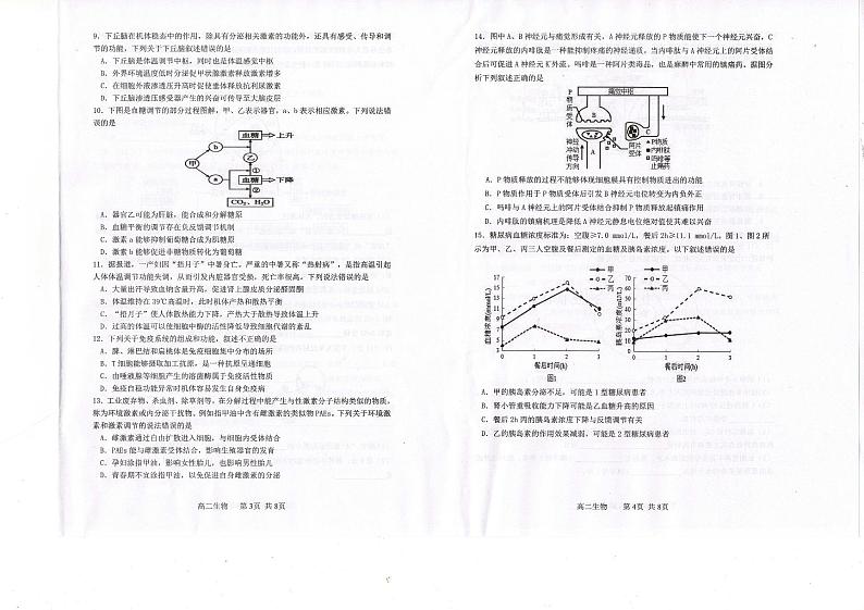 福建省福州福清市2024-2025学年高二上学期期中考试生物试题第2页