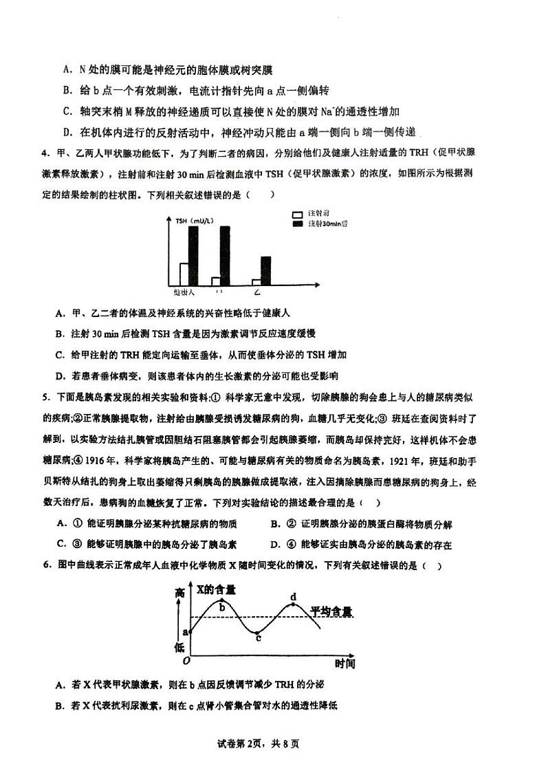 广东省湛江市霞山区湛江市第二十中学2024-2025学年高二上学期11月期中生物试题第2页