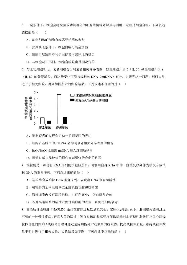 2025年高考生物一轮复习 细胞分化、衰老和凋亡 综合练第2页