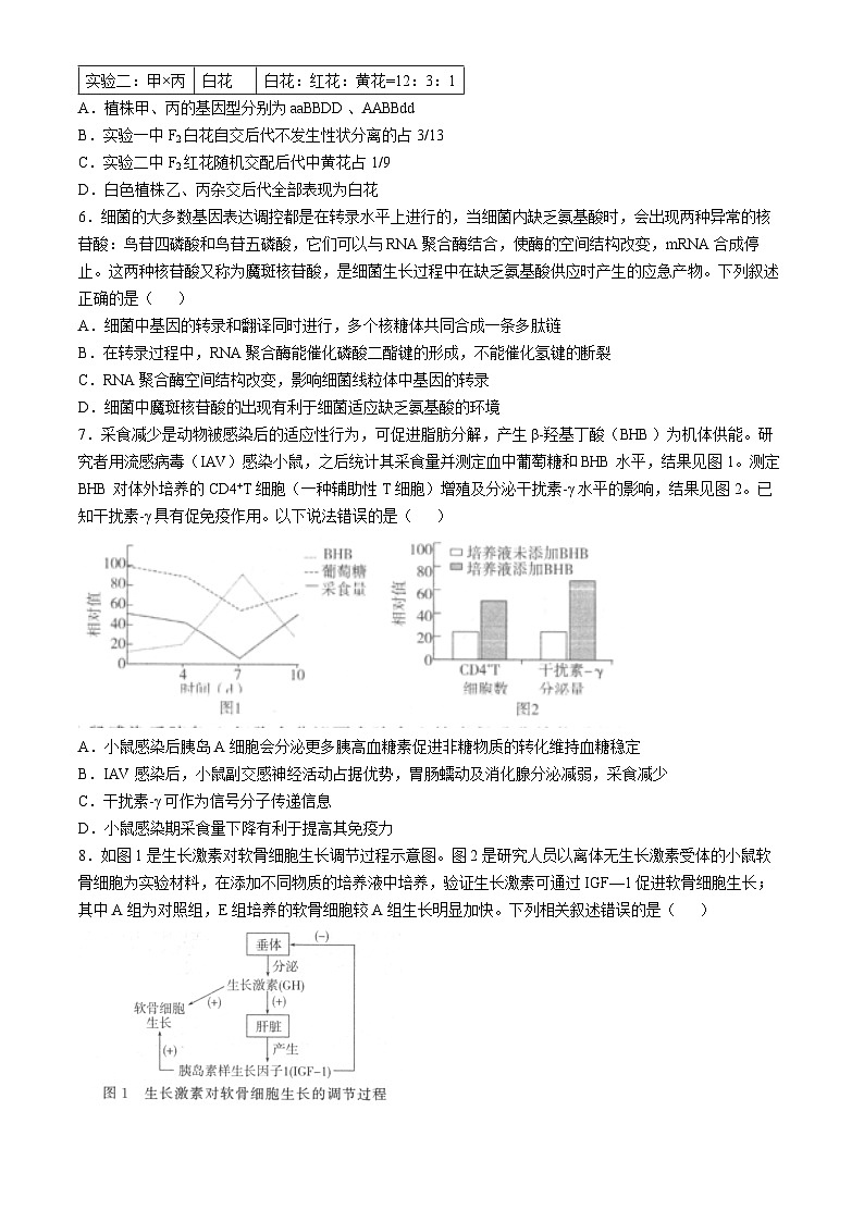 2025汉中高三上学期11月期中联考试题生物含解析第2页