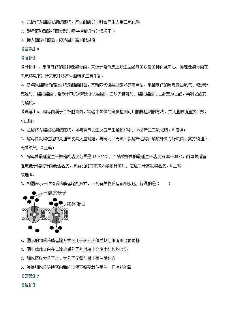 吉林省长春市2023_2024学年高三生物上学期10月考试试题含解析第2页