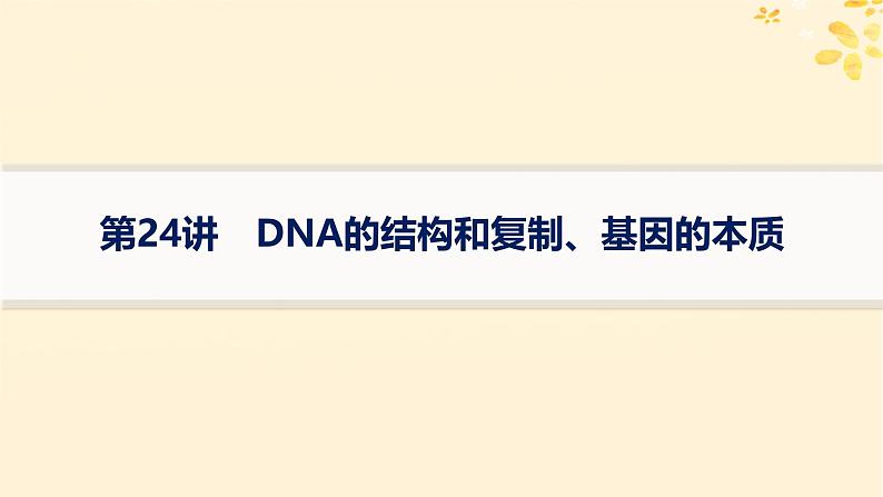 2025届高考生物一轮总复习第6单元遗传的分子基础第24讲DNA的结构和复制基因的本质课件第1页