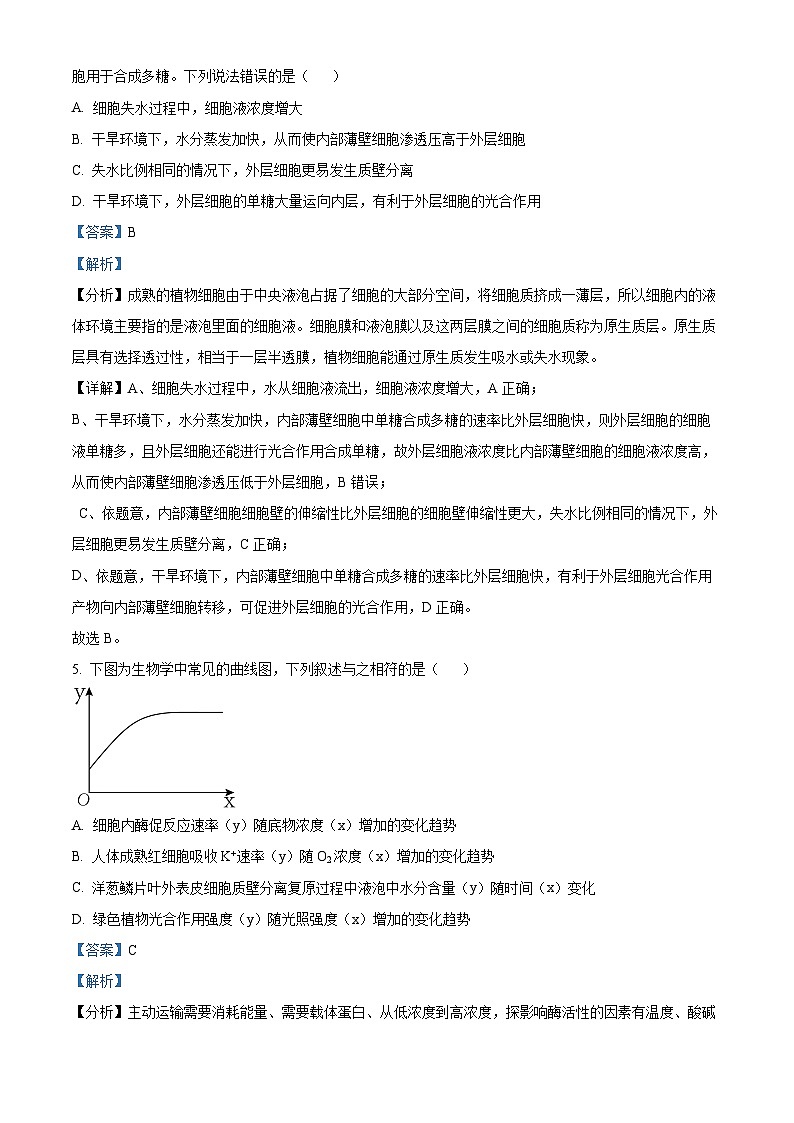 四川省雅安市2024-2025学年高三上学期11月“零诊”生物试卷  Word版含解析第3页