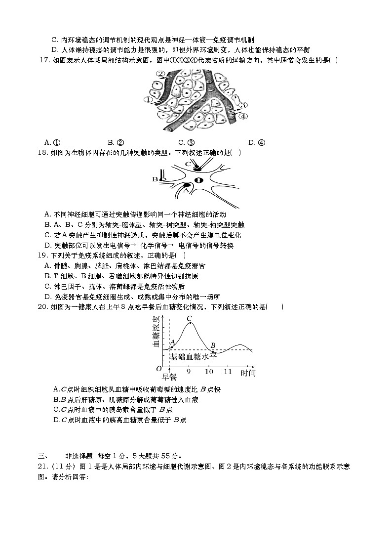 江苏省盐城市阜宁县东沟中学2024-2025学年高二上学期期中考试生物试题第3页