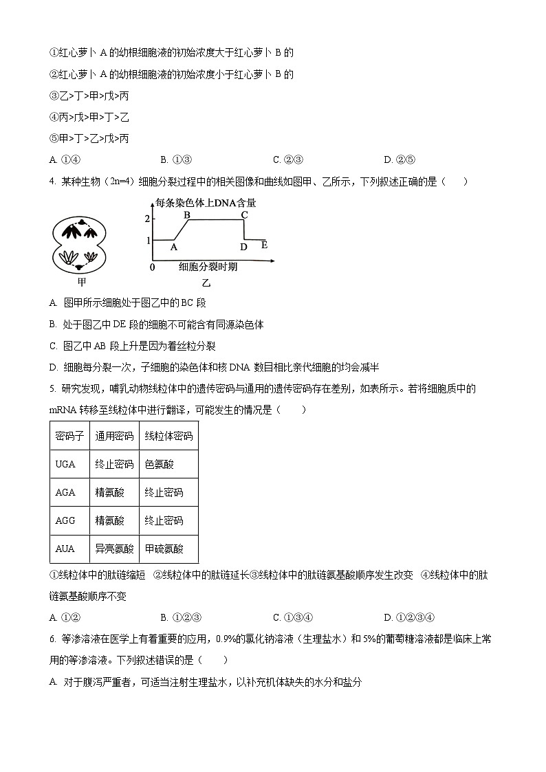 湖南省多校联考2024-2025学年高二上学期11月期中考试生物试题 Word版无答案第2页