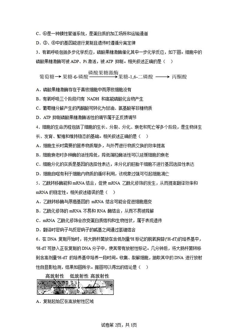 2025届江苏省南京一中、金陵中学、南通海安中学高三上学期11月期中考-生物试卷+答案第2页