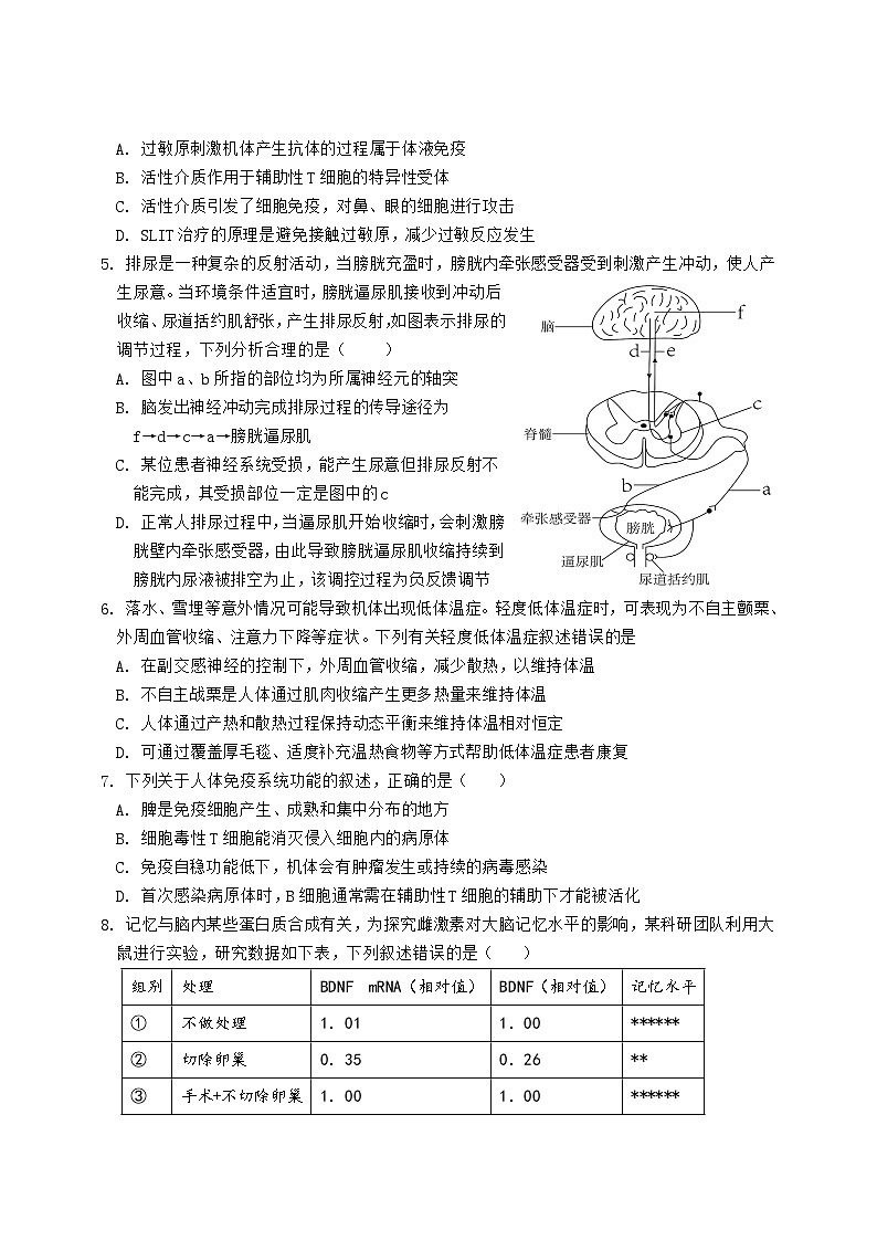 福建省厦门市湖滨中学2024-2025学年高二上学期期中考试生物试题第2页