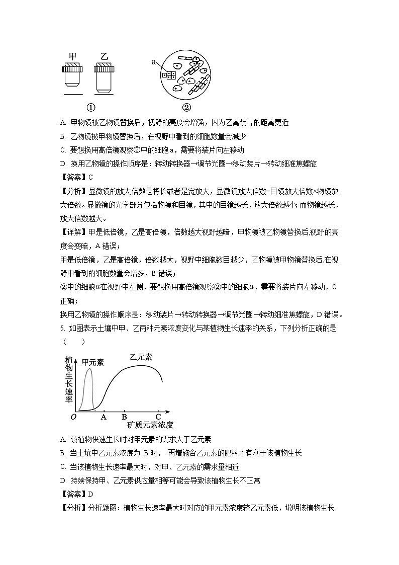 2023-2024学年山东省泰安市肥城市高一(上)11月期中生物试卷（解析版）第3页