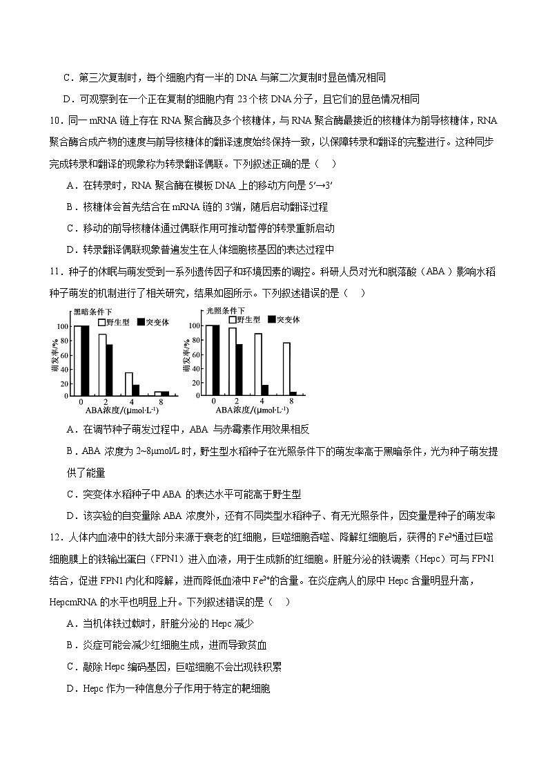 江苏省南京市协同体七校2024-2025学年高三上学期期中联合考试生物试题第3页