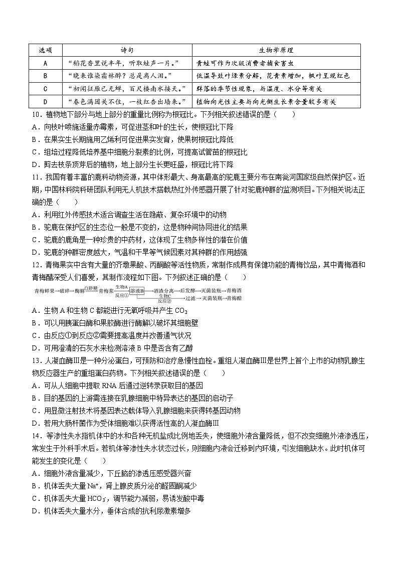 2025届广西壮族自治区毕业班高三上学期11月联考生物试题第3页