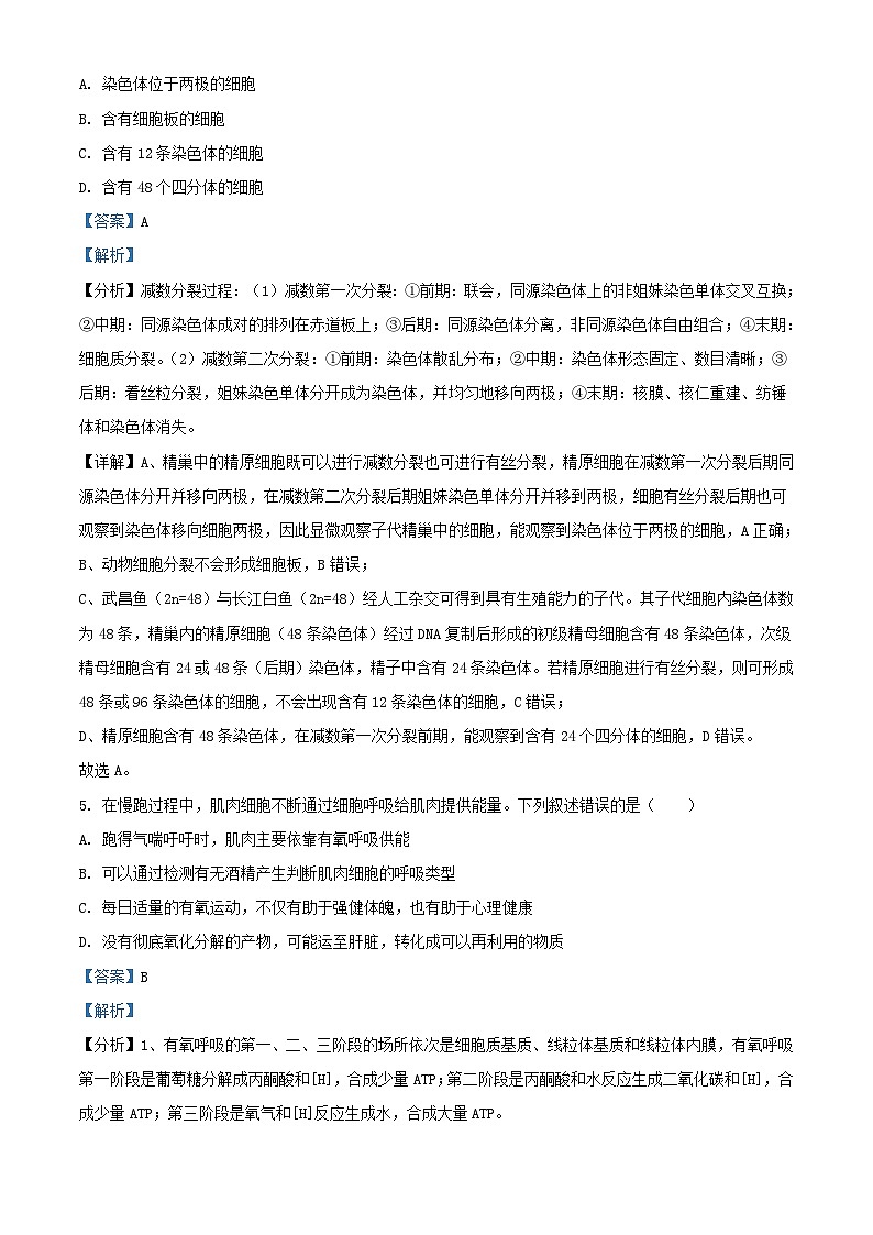 浙江省2023_2024学年高三生物上学期10月联考试题含解析第3页