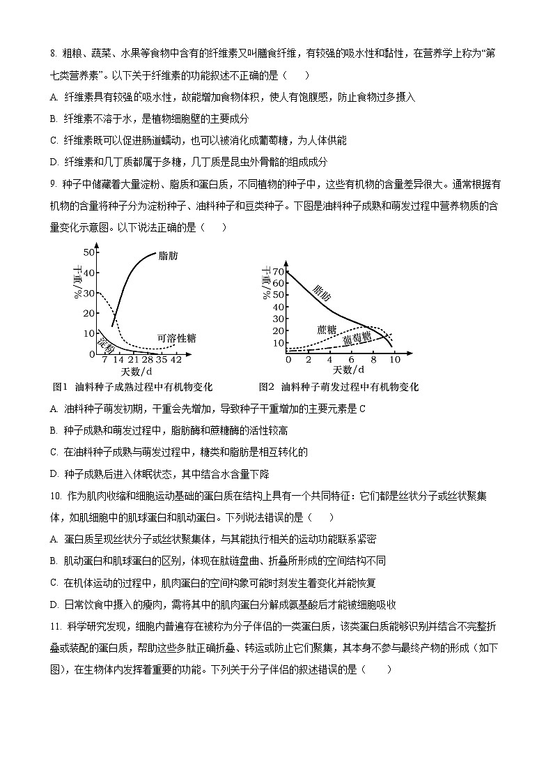 精品解析：河南省郑州外国语学校2024-2025学年高一上学期期中考试生物试卷（原卷版）第3页