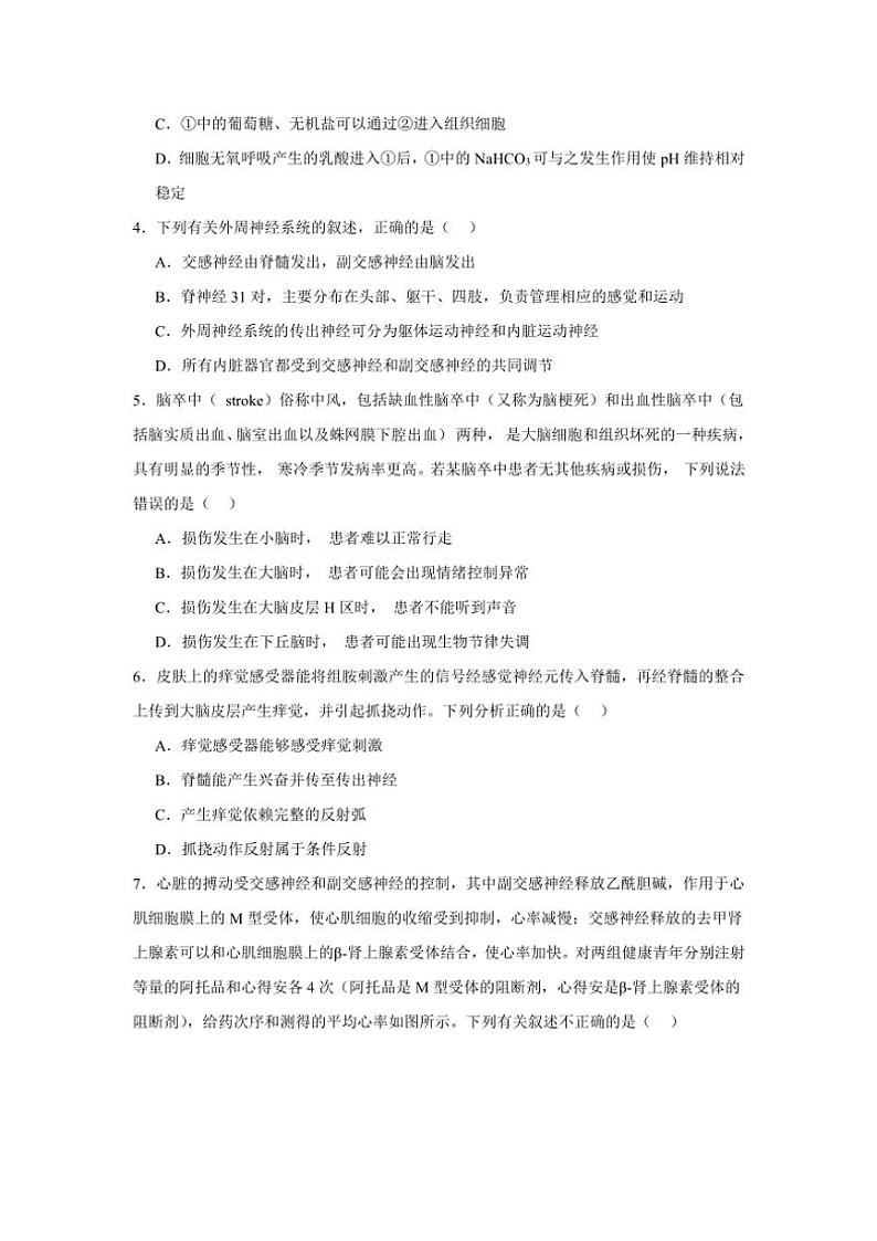 2024～2025学年江西省上饶市弋阳县第二中学高二(上)11月生物检测试卷(含答案)第2页