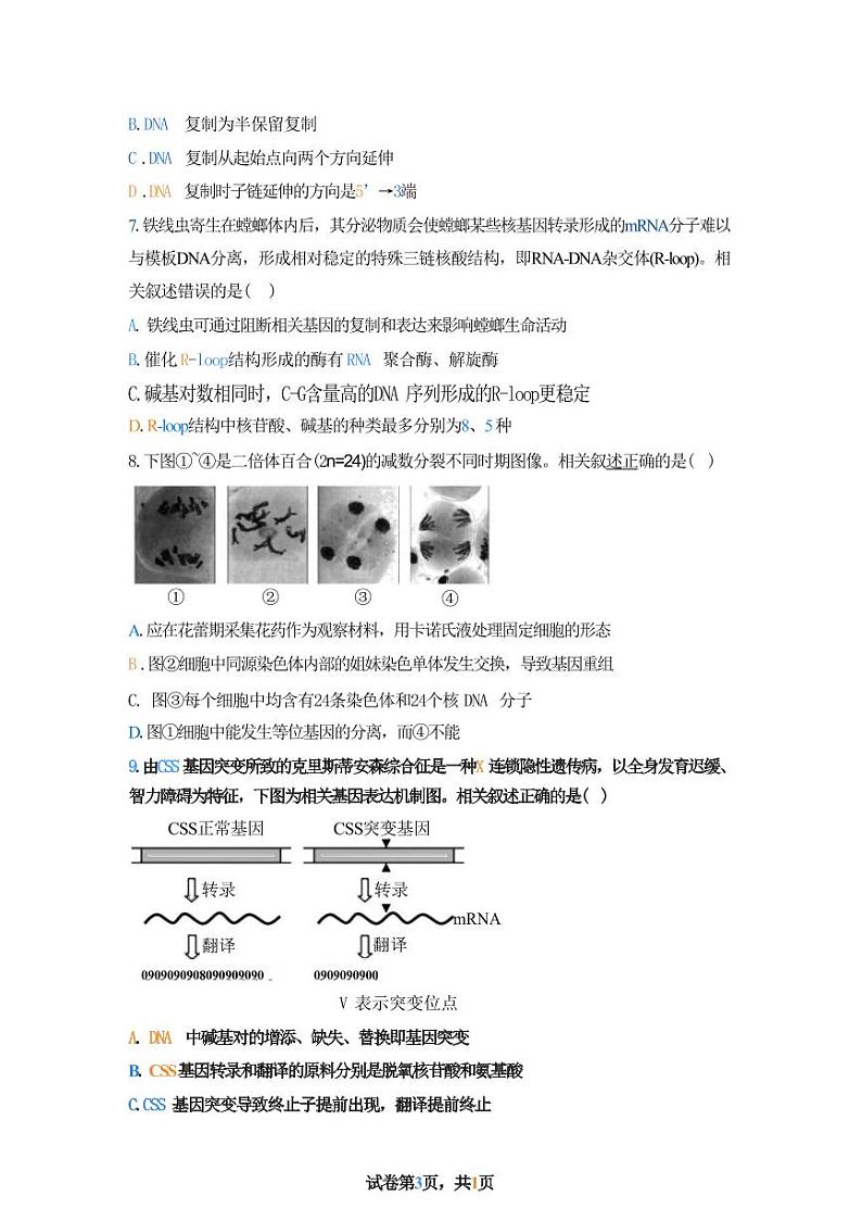 生物丨江苏省南京一中、金陵中学、南通海安中学2025届高三上学期11月期中考联考生物试卷及答案第3页