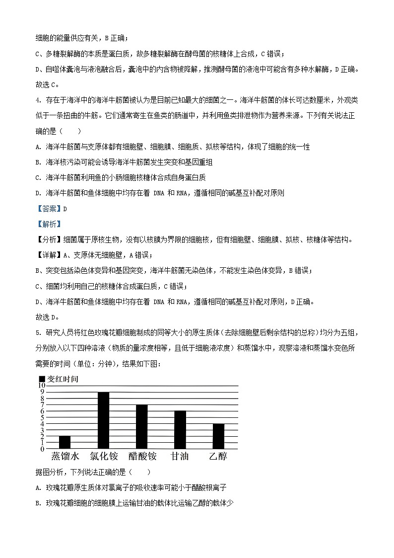湖南省长沙市2023_2024学年高三生物上学期月考三试题含解析第3页