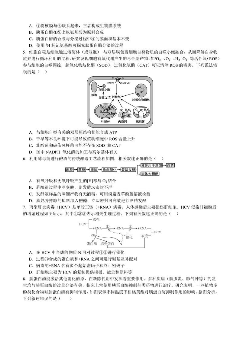 2025届浙江省浙考生物研学馆高三(上)11月阶段测试模拟考试生物试卷(B卷)(含解析)第2页
