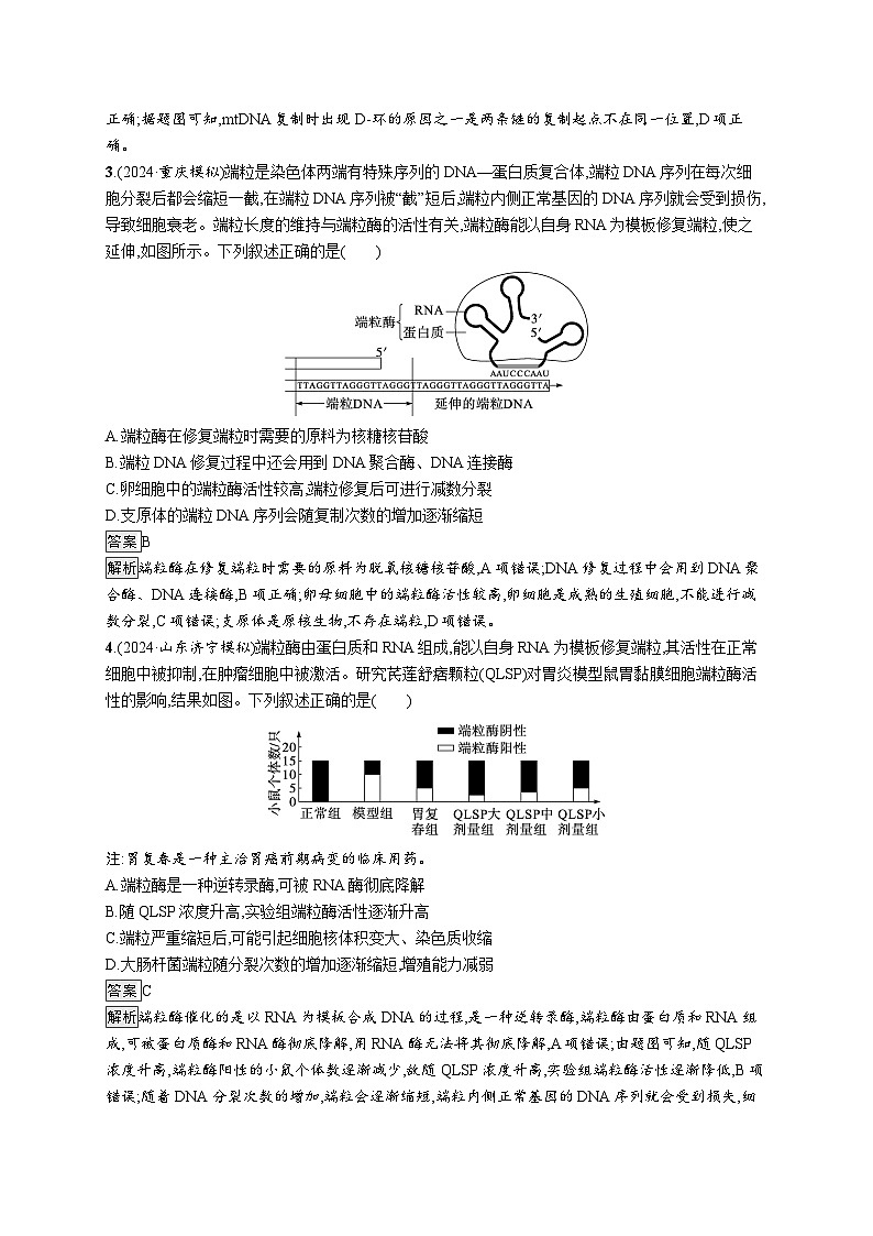 备战2025年高考二轮复习生物（山东版）大单元5遗传的分子基础、变异与进化层级二关键突破提升练（Word版附解析）02